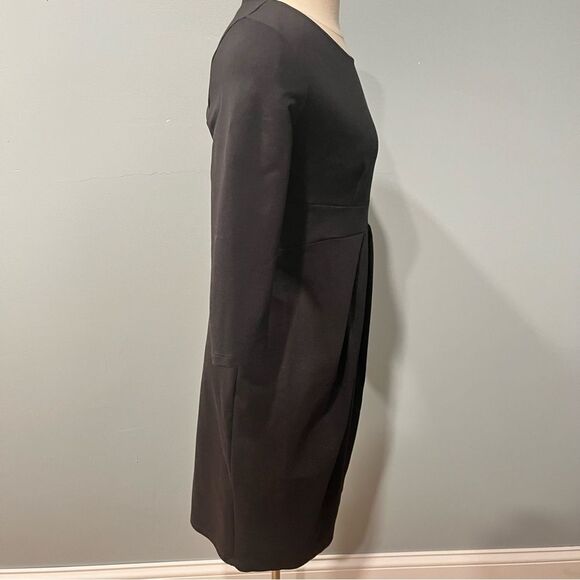 Hello Miz Black 3/4 Sleeve Round Neck Front Pleat Maternity Dress Size Small - Picture 4 of 7
